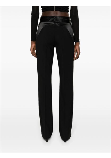 Black satin-trimmed bootcut trousers - women HELMUT LANG | N09HW205001